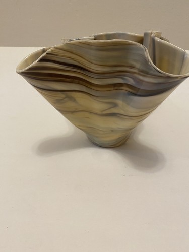 Hand Blown Handkerchief Art Glass Vase Bowl 2007 By Pam Niccum Signed & #d - Picture 4 of 8