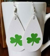 Cute St. Patrick's Faux Leather Earrings