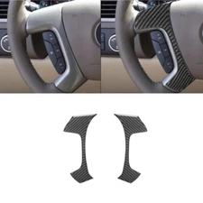 2Pcs Carbon Fiber Steering Wheel Cover Trim For Silverado/tahoe/sierra 2007-2014