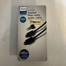Philips SWA9221A/27 Toslink Fiber Optic Audio Cable w/ Mini Adapter Black 10-ft