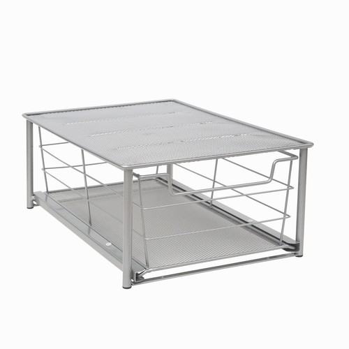 Small Slide-Out Drawer Organizer Stackable Storage Bin Steel Durable Bathroom - Picture 4 of 5