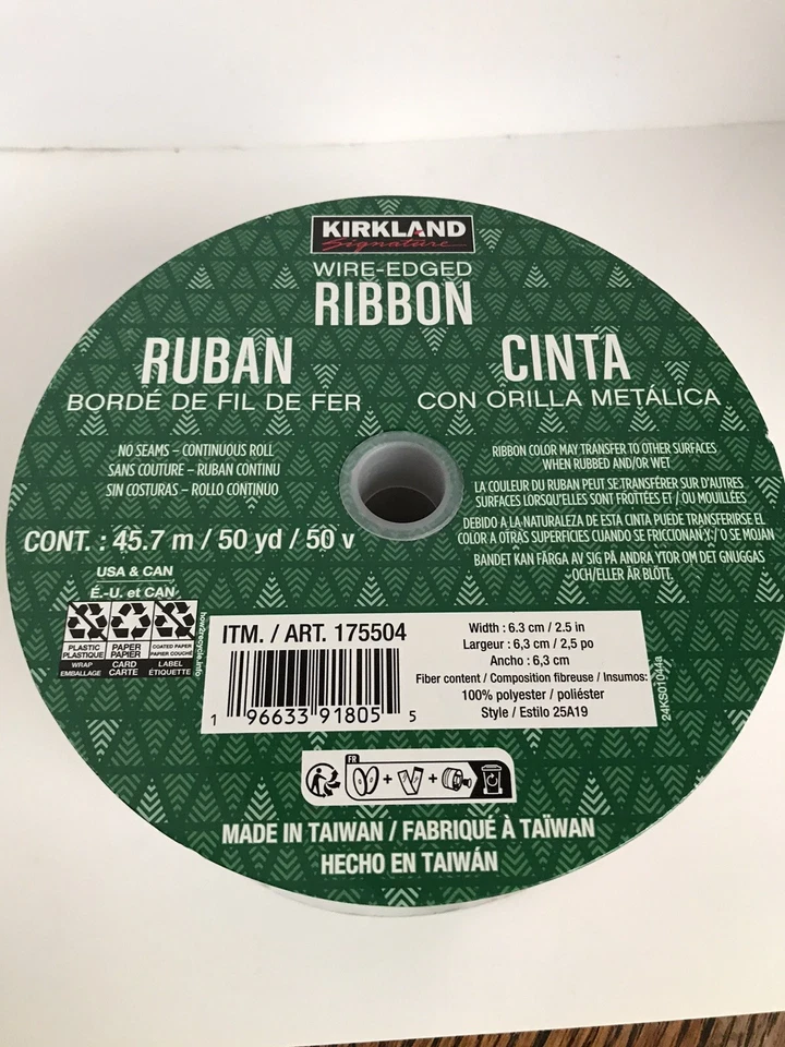 Kirkland Christmas Wire-edged Dog/Puppy Woven Ribbon, 2.5" wide, 50 yards NEW - Image 3 of 4