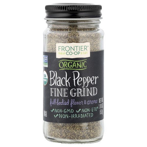 Organic Black Pepper, Fine Grind, 1.8 oz (52 g)