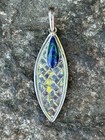 Sajen Sterling Silver Articulated Denim Lapis Basket Weave Leaf Pendant Earrings — photo 8