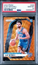 2024 PANINI PRIZM ORANGE WAVE #226 AJAY MITCHELL ROOKIE RC /60 PSA 10