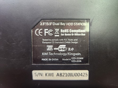 Kingwin EZ-Dock 2 2.5-Inch/3.5-Inch SATA Hard Drive Dock - Afbeelding 4 van 7