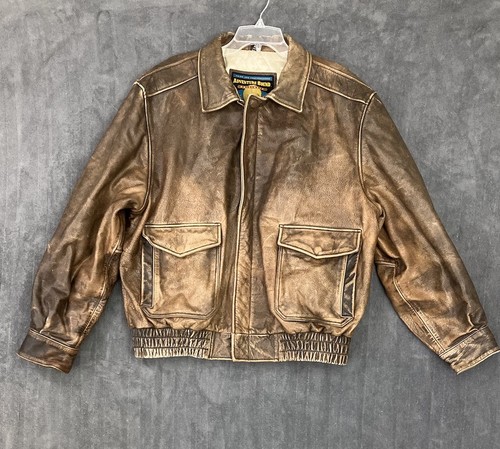 VTG Adventure Bound Wilsons Jacket Mens XL Brown Leather Thinsulate Bomber HEAVY