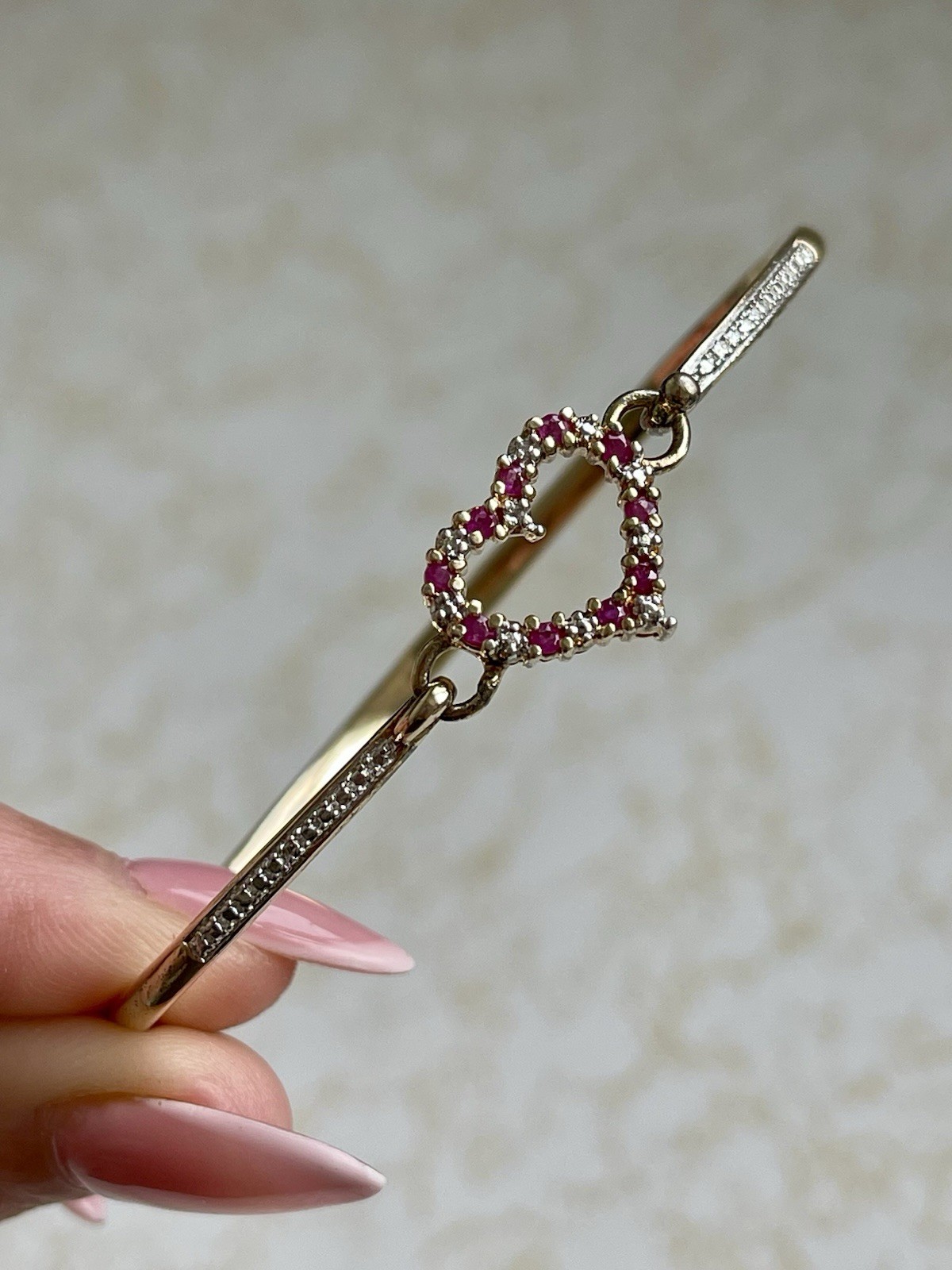 ROSS SIMONS VALENTINES RUBY DIAMOND BANGLE BRACEL… - image 11