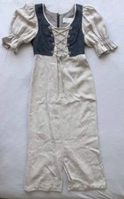 H Moser Mode aus Salzburg Trachten Austrian Alpine Linen Dress Size US 8 EU 38