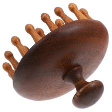 Natural Wood Scalp Massager Comb Wide Tooth Manual Hair Detangler Brush