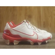Nike Alpha Huarache 4 Keystone Baseball Cleats Youth 3.5Y White Red