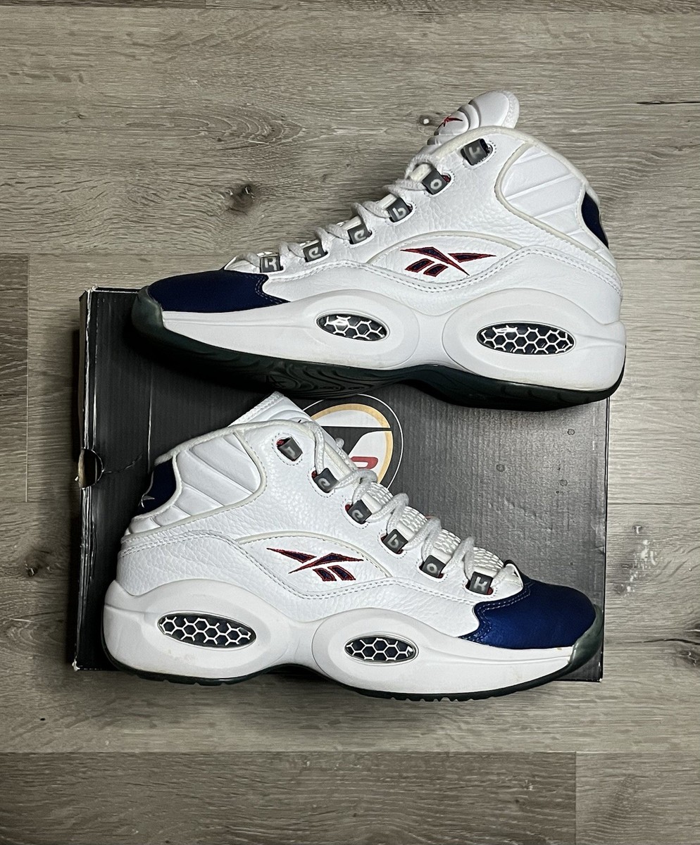 Reebok Question Mid 2016 White Iverson Answer Royal Blue Rookie Sz