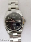 VINTAGE ROLEX OYSTERDATE PRECISION WATCH 6694  MENS BLACK DIAL SMOOTH BEZEL