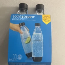 2-PACK Soda Stream Dishwasher Safe Carbonating Bottle 2x 1L NEW