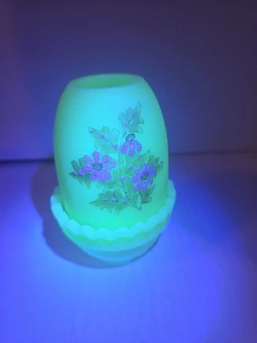 Fenton Hand Painted Fairy Lamp Glows