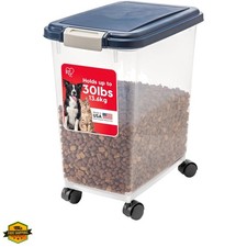 Airtight Dog Food Storage Container, Up to 30 lbs, Attachable Wheels, for Dog...
