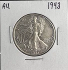1943 Walking Liberty Half Dollar 90% Silver Lightly Circulated Nice Detail