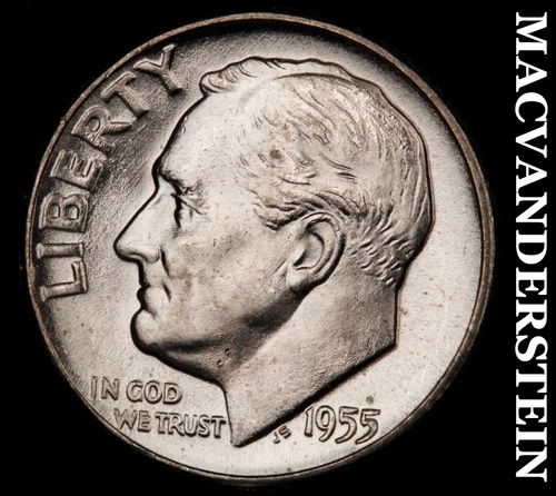 1955 Silver Roosevelt Dime - Choice Gem Brilliant Unc  Lustrous  #i5227