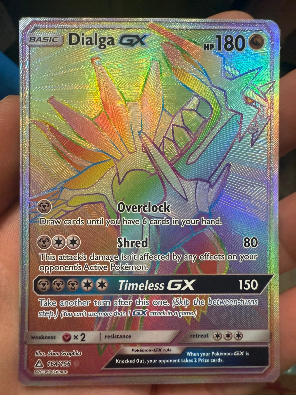 Dialga GX - 138/131 - Secret Rare, Forbidden Light - Pokemon Card - NM