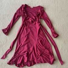 Picchu Cerise Pink Maternity Wrap Dress Size 1 approx UK Size 8-10 VGC