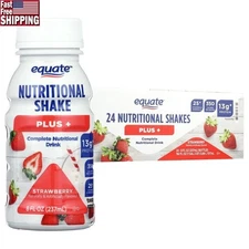Nutritional Shake Plus Strawberry 13g Protein Gluten Free 350 Calories 24 Count
