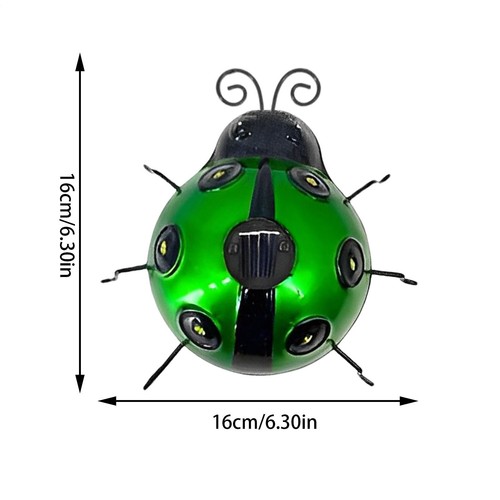 Garden LED Solar Lantern Ladybug Wall Mounted Light Waterproof Patio Decor Light - Picture 4 of 15
