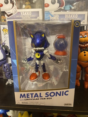 #ad #ad Jakks Pacific GOLD Metal Sonic Figure W Lenticular Item Box NIB Sealed $75.00