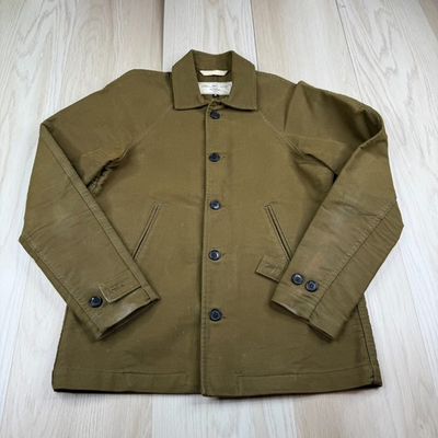 #ad Rogue Territory Heavy Mens Olive Green Button Front Chore Work Jacket Size S $116.99