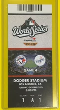 2025 MLB WORLD SERIES Replica Ticket Stub TORONTO BLUE JAYS @ LA DODGERS Game 4