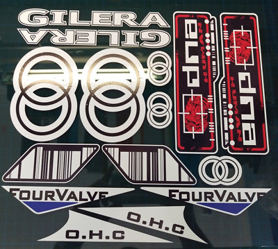 Gilera DNA Aufkleber/Sticker rot/schwarz/weiß Barcode Rep