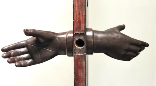 DOOR HANDLE BRONZE HAND MADE SCULPTURE EXTERIOR INTERIOR HOME DECOR BROWN DOUBLE - Picture 6 of 6