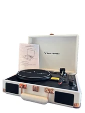 Vinyl Record Player Bluetooth Vintage 3-Speed Portable Suitcase Turntables with