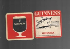 VINTAGE GUINNESS  BEER COASTERS  2 Sided Ocean Liner & Stats