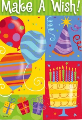 ''Make A Wish''  Celebration/Party Large Flag
