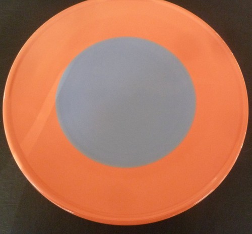 Lindt Stymeist Japan Colorways 14" Platter Chop Plate ~ Salmon & Periwinkle Blue - Picture 9 of 11