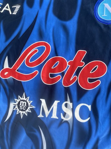 Lete Jersey MSC SSC Napoli Medium Shirt Sinson Futbol Soccer Sports Team EA7 14 - Picture 12 of 16