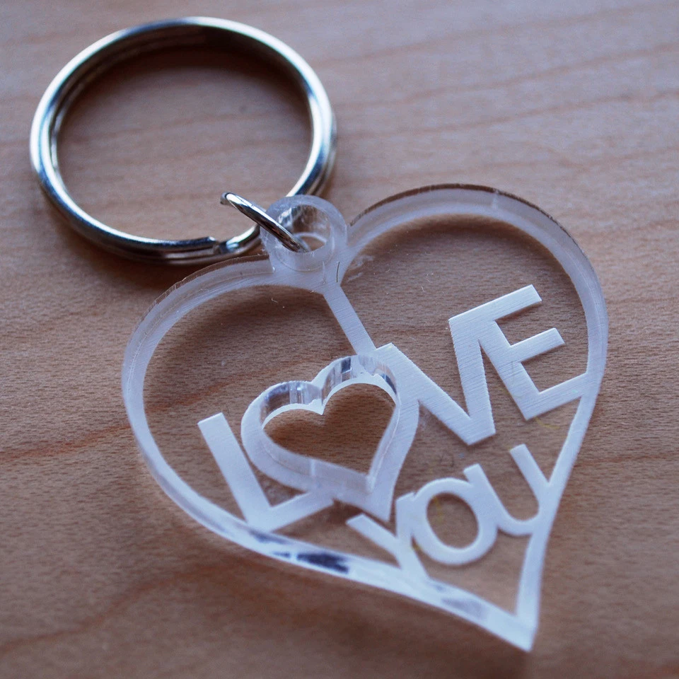 Laser cut shop acrylic keychain