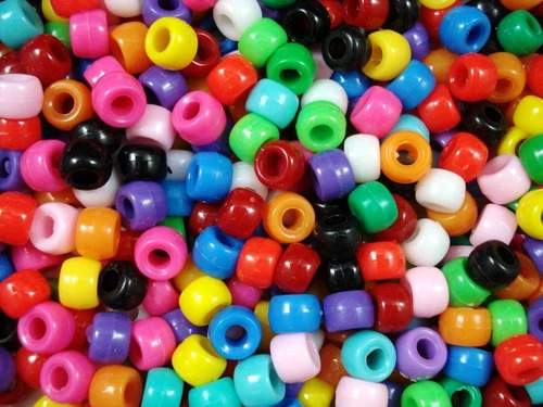 Pony Beads 9x6mm Mix 500pc Bulk Pack Kids Hair Toy Party Fun