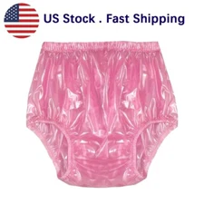 Pink Plastic Pants Adult DIAPER NAPPY Incontinence Waterproof Underwear