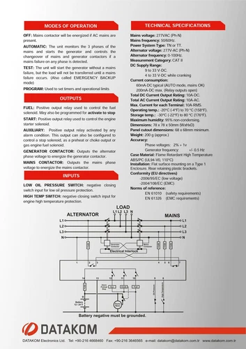 Datakom DKG-105 Generator Automatic Mains Failure Control Panel / AMF Controller - Bild 4 von 4