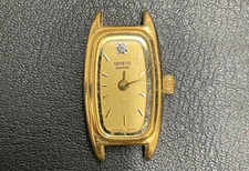 Geneve Diamond 18k Gold Plated Stainless Steel Back Watch 2006L. For Parts. CL45