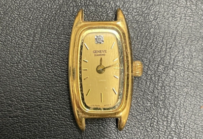 Geneve Diamond 18k Gold Plated Stainless Steel Back Watch 2006L