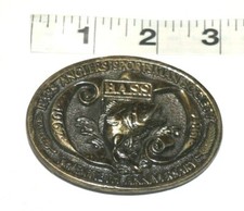 Bass Anglers Sportsman Society 20th Anniversary 3"x2" Vintage Belt Buckle 1987 