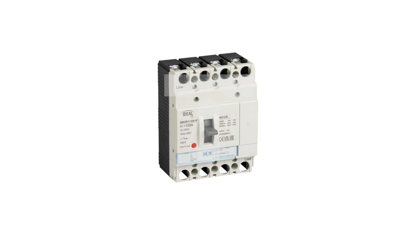 Molded case circuit breaker KMCCB-F-125A-4P (0.8-0.9-1xIn) 25kA(380/415V  /T2UK