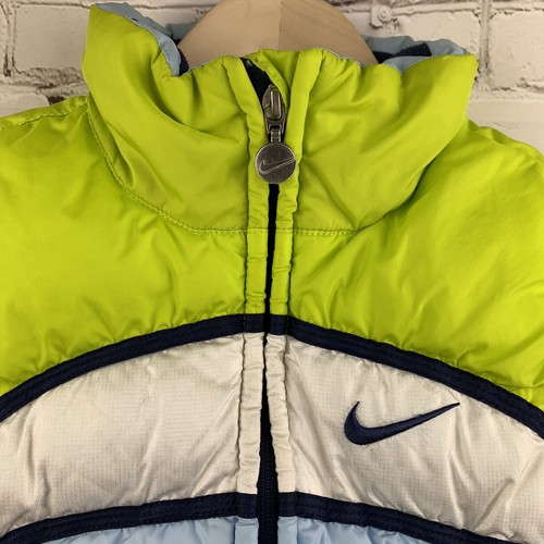 Nike Puffy Vest Insulated Youth Girls Medium Sleeveless Coat Blue Green - Picture 2 of 8