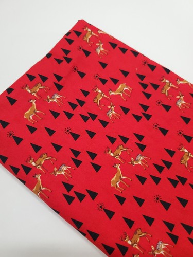Tula Pink Fabric Holiday Homies Road Trip Deer Trees Red Sew OOP FAT QUARTER