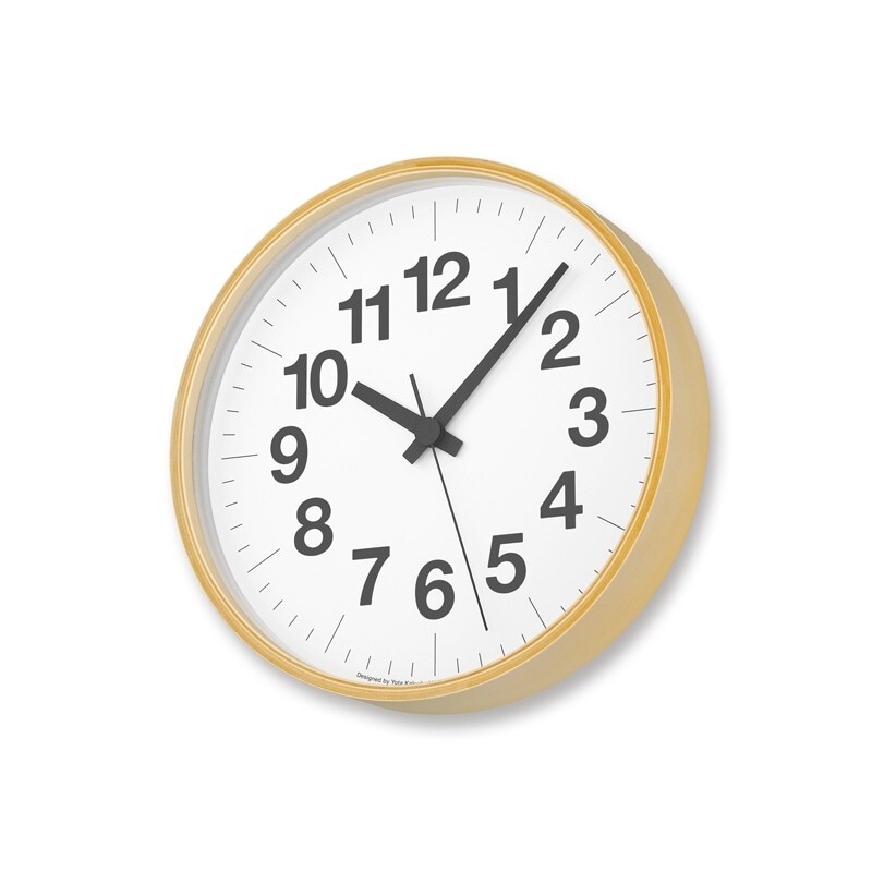Lemnos Wall Clock YK21-14 Analog Natural Wood Number clock PLY
