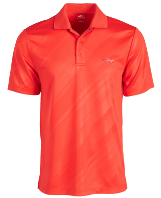 New Mens Greg Norman Attack Life Embossed Logo Seaside Coral Golf
