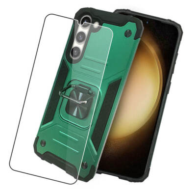 Hülle für Samsung Galaxy S23 Strong Rugged Hybrid Handyhülle Magnetisch Grün