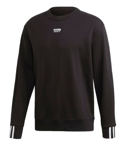 Adidas Men's Crew Neck Jumper Long Sleeve Box Logo Originals Sweater - Picture 1 of 5